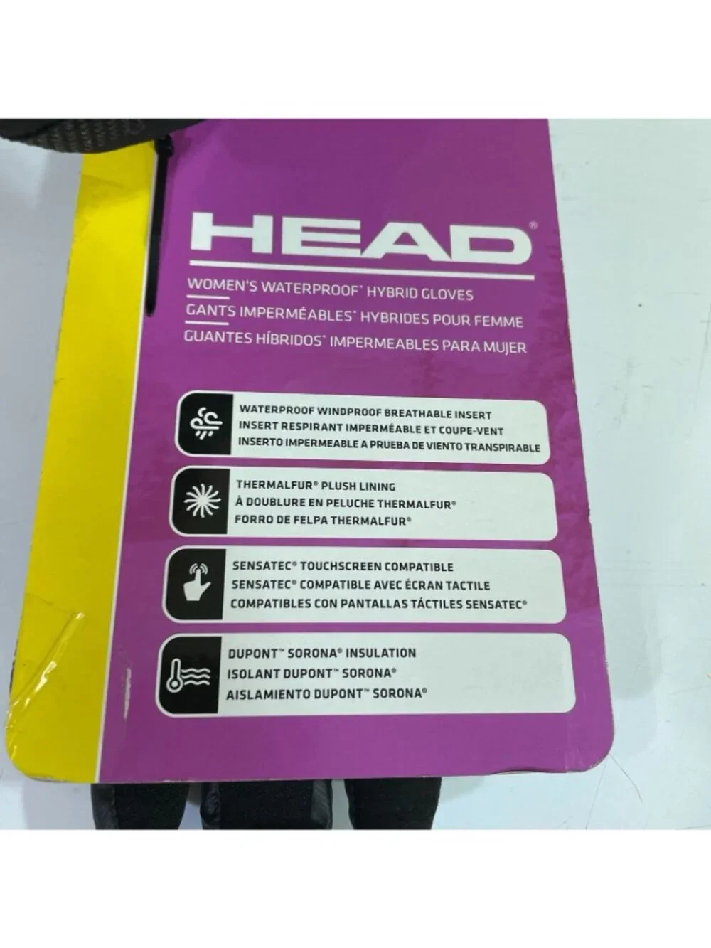 NWT Head Women's S Black Waterproof Hybrid Winter  Gloves M1195